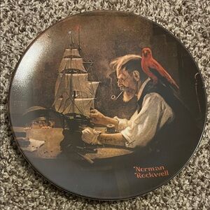 Norman Rockwell Plate - Brown Tan Red